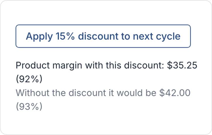 Retention discount with a real reason